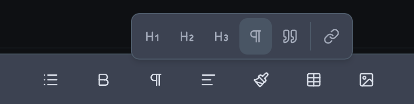 Owldo note editor formatting menu with text styles