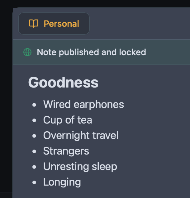 Owldo published-note ribbon showing a note is live on the web